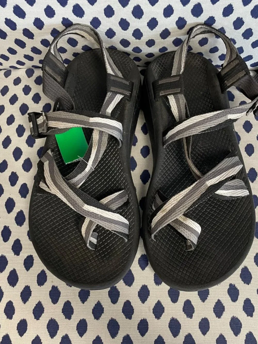 Mens Gray Stripe Chaco Sandals Size 9